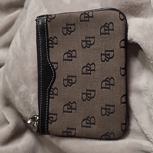 Dooney & Bourke Black and Brown Wallet Coin Purse Keychain - Picture 1 of 1